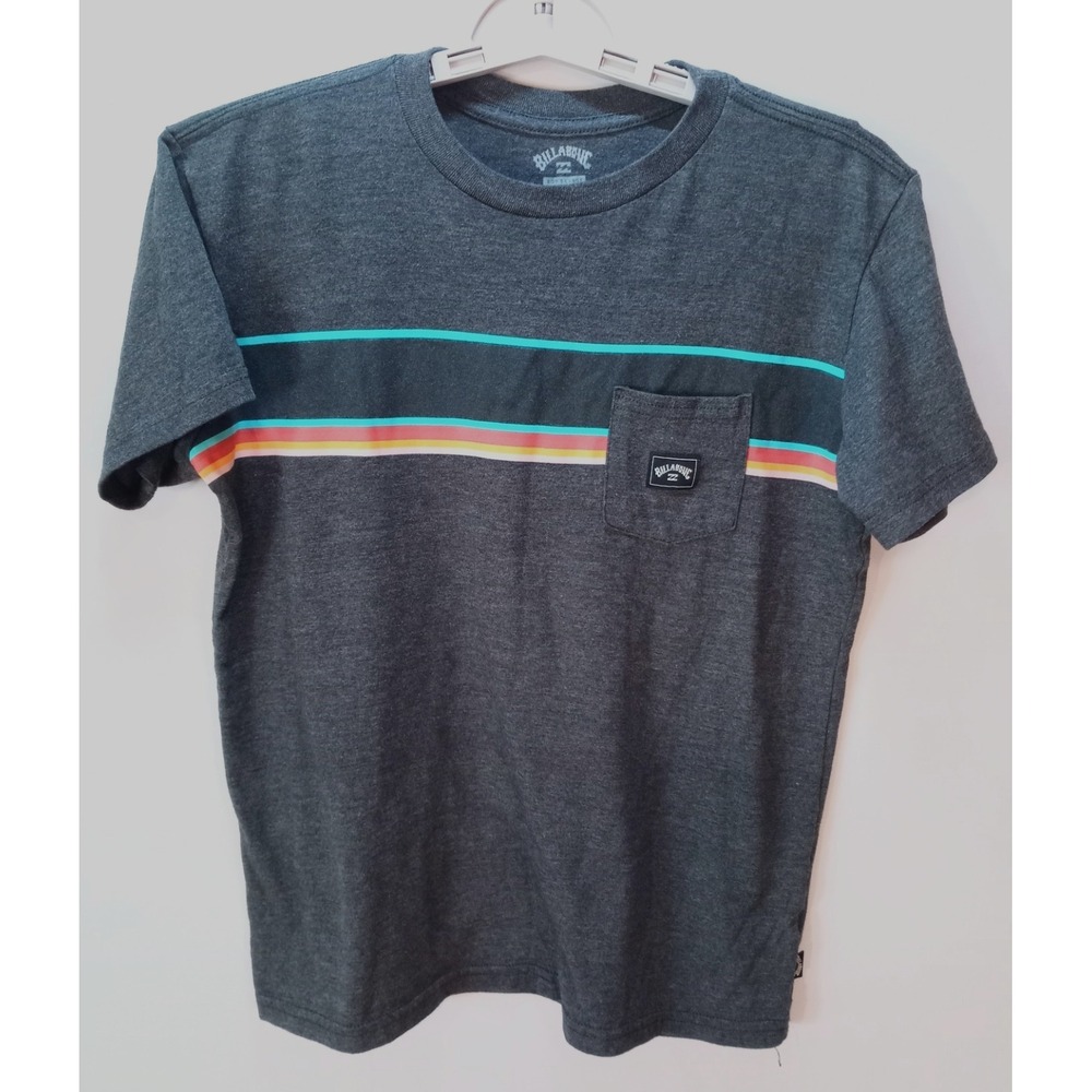 Billabong Premium Boy's  Pocket Tee T-Shirt, Size Large, Charcoal Gray
